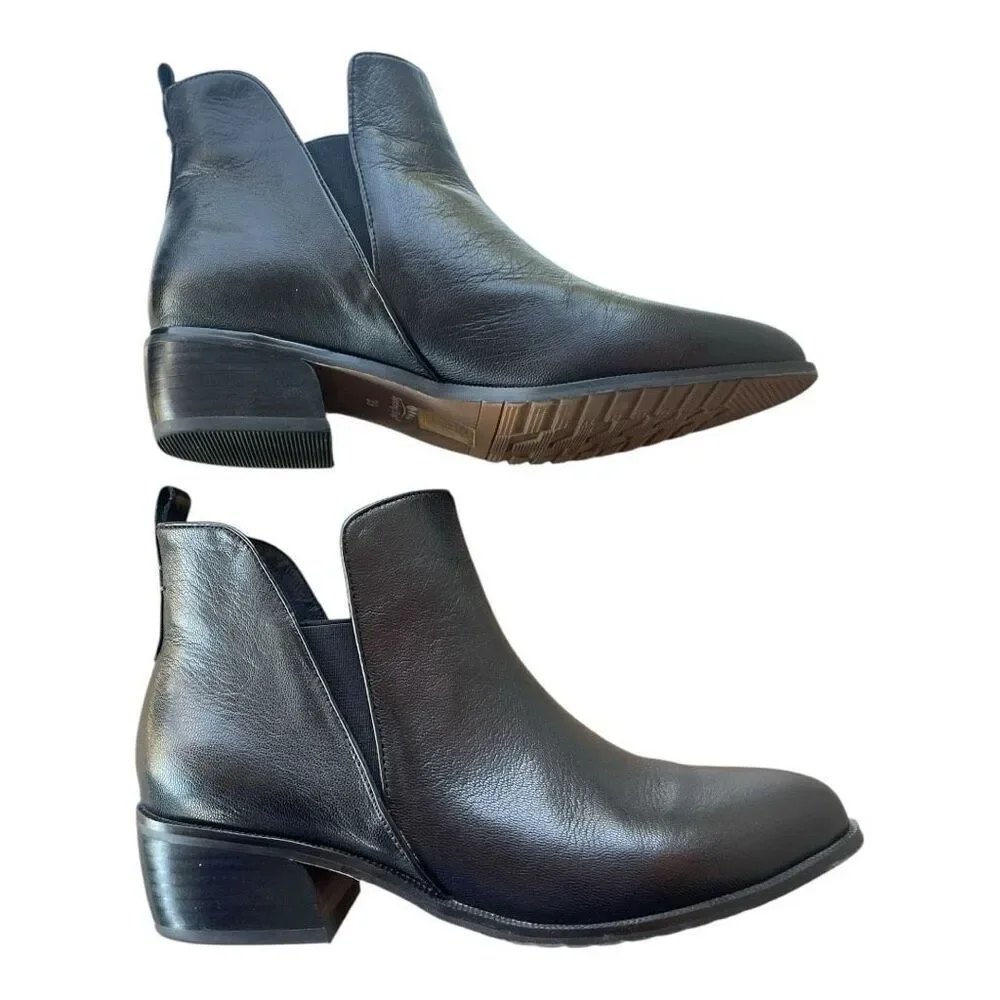 Spring Step Cozze Black Leather Ankle Booties Women’s Size 8.5 or EU 39 - Picture 7 of 11